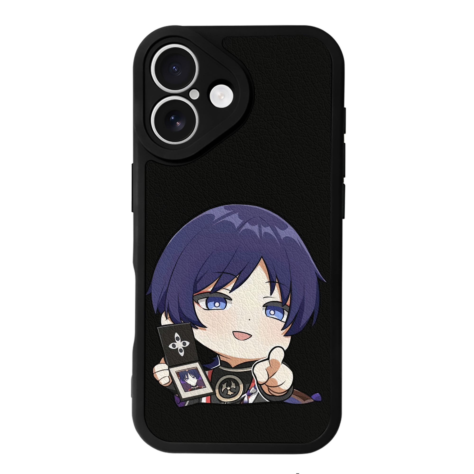 げんし神 さんペい genshin Sanpei 【iPhone 16シリーズ対応】シリコンスマホケース（レザー調） 材質：シリコン